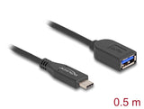 Delock USB 10 Gbps Kabel USB Type-C™ Stecker zu Typ-A Buchse 50 cm koaxial