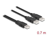 Delock USB 2.0 Kabel Typ-A zu 2 x Typ-A 70 cm