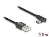Delock USB 2.0 Kabel Typ-A Stecker zu USB Type-C™ Stecker gewinkelt 0,5 m schwarz