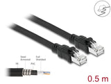 Delock Netzwerkkabel RJ45 Cat.6A F/UTP mit innerem Metallmantel 0,5 m