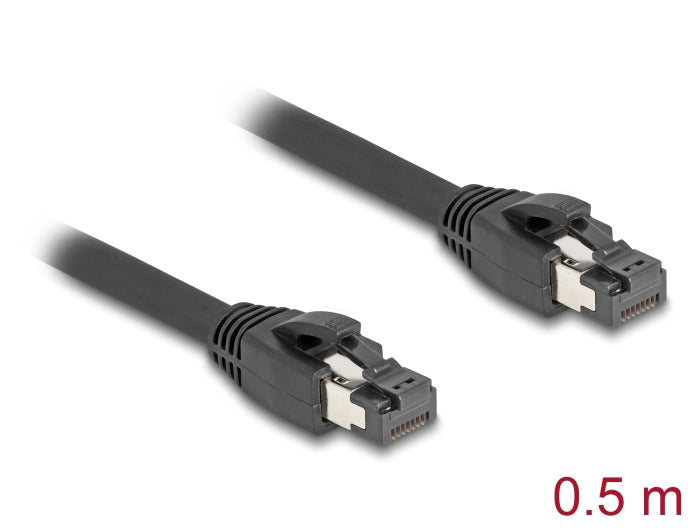 Delock RJ45 Netzwerkkabel Cat.8.1 S/FTP 50 cm bis 40 Gbps schwarz