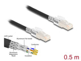 Delock RJ45 Netzwerkkabel Cat.6A S/FTP mit Secure Clips Set 0,5 m schwarz