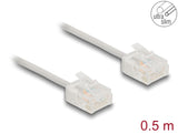 Delock RJ45 Netzwerkkabel Cat.6 UTP Ultra Slim 0,5 m grau mit kurzen Steckern