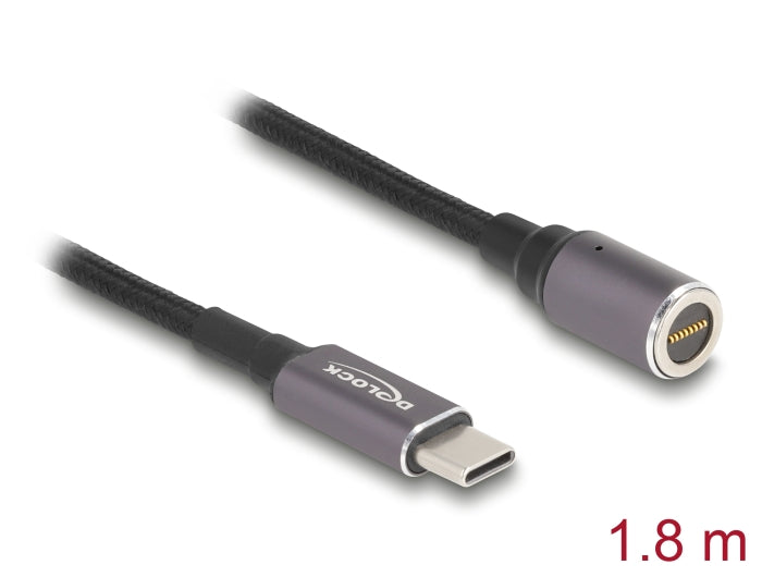 Delock Notebook Ladekabel USB Type-C™ Stecker zu magnetischem 8 Pin Konnektor 1,8 m