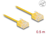 Delock RJ45 Netzwerkkabel Cat.6 UTP Ultra Slim 0,5 m gelb mit kurzen Steckern
