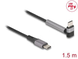 Delock USB 2.0 Kabel USB Type-C™ Stecker zu Stecker gewinkelt mit Ständerfunktion PD 3.0 60 W 1,5 m
