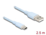 Delock USB 2.0 Kabel USB Typ-A Stecker zu USB Type-C™ Stecker 2,5 m blau Silikon