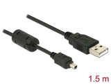 Delock Kamera Kabel USB-B mini 4 Pin Stecker zu USB-A 1,5 m Stecker