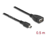 Delock USB 2.0 Kabel Typ-A Buchse zu Mini USB Stecker 0,5 m