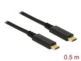 Delock USB 10 Gbps Kabel USB Type-C™ zu USB Type-C™ 0,5 m PD 3 A E-Marker