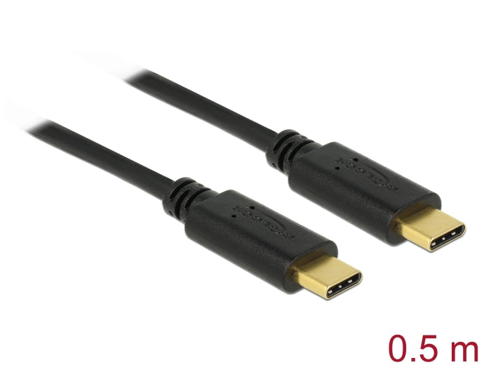 Delock USB 2.0 Kabel Type-C zu Type-C 0,5 m PD 5 A E-Marker