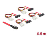 Delock Kabel mini SAS SFF-8087 > 4 x SAS SFF-8482 + Power 0,5 m