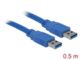 Delock USB 5 Gbps Kabel Typ-A Stecker zu Typ-A Stecker 0,5 m blau