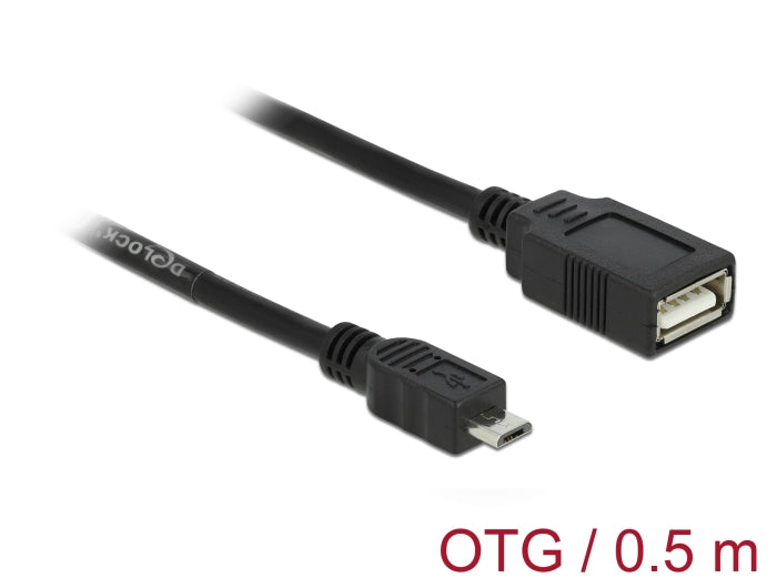 Delock Kabel USB micro-B Stecker > USB 2.0-A Buchse OTG 50 cm