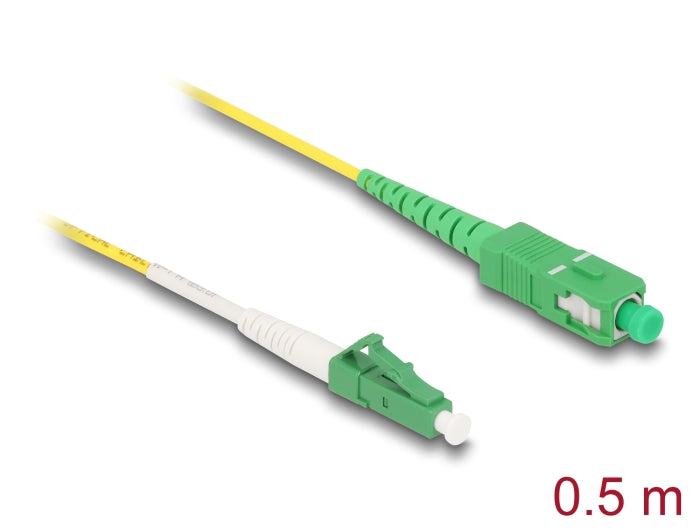 Delock Kabel Lichtwellenleiter LC-APC zu SC-APC Simplex Singlemode OS2 0,5 m