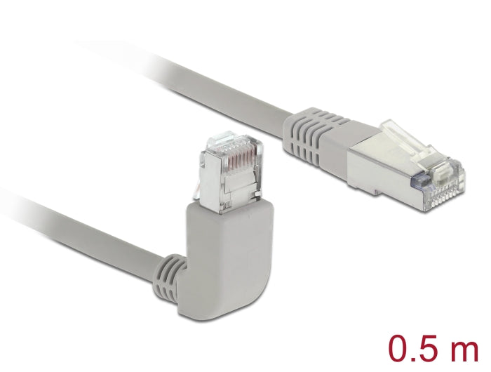 Delock Netzwerkkabel RJ45 Cat.6 S/FTP oben gewinkelt / gerade 0,5 m