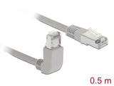Delock Netzwerkkabel RJ45 Cat.6 S/FTP oben gewinkelt / gerade 0,5 m