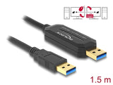 Delock USB 5 Gbps Data Link Kabel + KM Switch Typ-A zu Typ-A 1,5 m