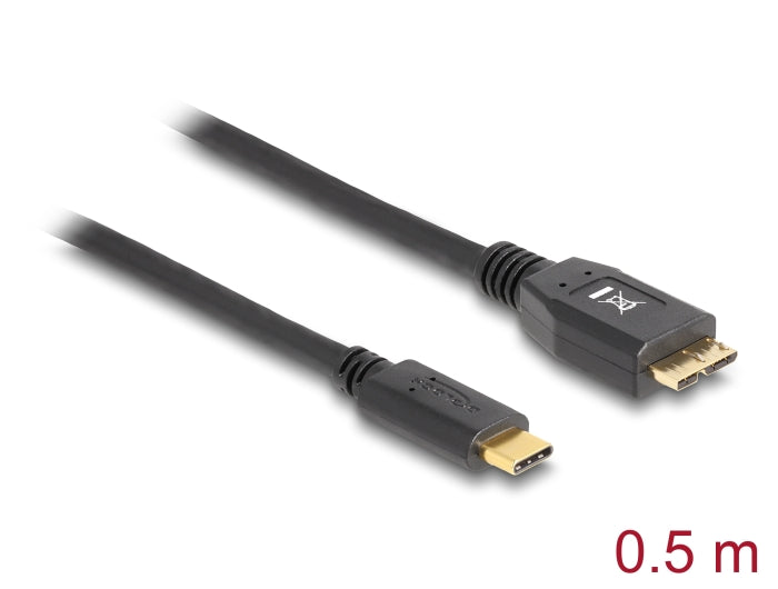 Delock USB 10 Gbps Kabel USB Type-C™ Stecker zu USB Typ Micro-B Stecker 0,5 m