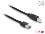 Delock Kabel EASY-USB 2.0 Typ-A Stecker > USB 2.0 Typ-B Stecker 0,5 m schwarz