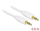 Delock Klinkenkabel 3,5 mm 3 Pin Stecker > Stecker 0,5 m weiß