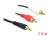 Delock Kabel Audio 3,5 mm Klinkenstecker > 2 x Cinch Stecker 1,5 m