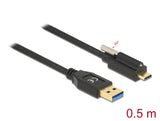 Delock USB 10 Gbps Kabel Typ-A Stecker zu USB Type-C™ Stecker mit Schraube oben 0,5 m