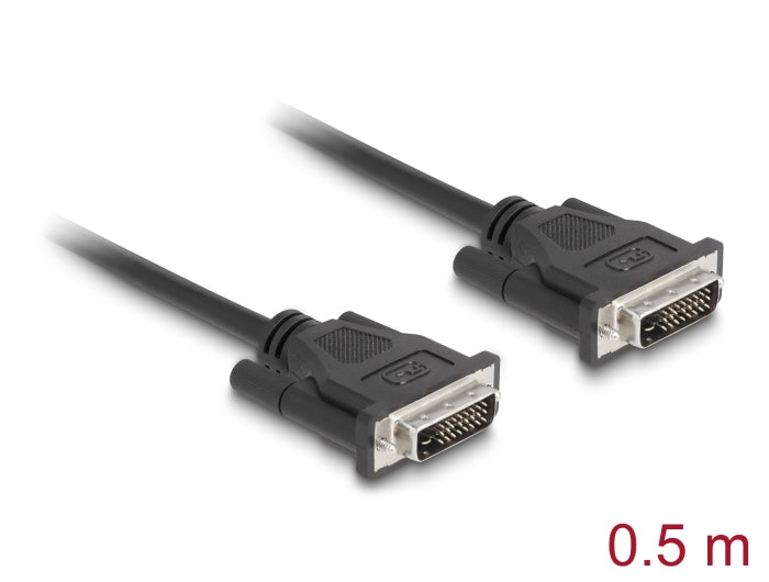 Delock Kabel DVI 24+1 Stecker > DVI 24+1 Stecker 0,5 m schwarz
