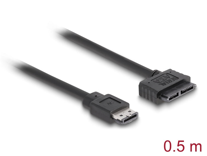 Delock Kabel eSATAp > Slimline SATA13 Pin 0,5 m