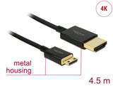Delock Kabel High Speed HDMI mit Ethernet - HDMI-A Stecker > HDMI Mini-C Stecker 3D 4K 4,5 m Aktiv Slim High Quality