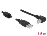 Delock Kabel USB 2.0 Typ-A Stecker > USB 2.0 Typ-B Stecker gewinkelt 1,5 m schwarz