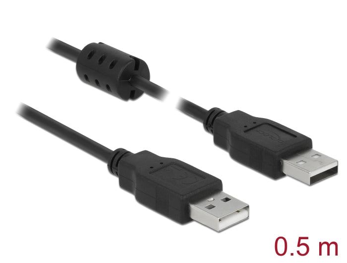 Delock Kabel USB 2.0 Typ-A Stecker > USB 2.0 Typ-A Stecker 0,5 m schwarz