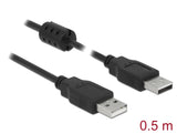 Delock Kabel USB 2.0 Typ-A Stecker > USB 2.0 Typ-A Stecker 0,5 m schwarz