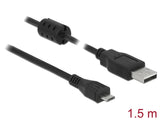 Delock Kabel USB 2.0 Typ-A Stecker > USB 2.0 Micro-B Stecker 1,5 m schwarz