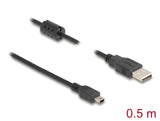 Delock Kabel USB 2.0 Typ-A Stecker > USB 2.0 Mini-B Stecker 0,5 m schwarz