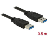 Delock USB 5 Gbps Kabel Typ-A Stecker zu Typ-A Stecker 0,5 m schwarz