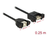 Delock Kabel USB 2.0 Typ-B Buchse zum Einbau > USB 2.0 Typ-A Buchse zum Einbau 25 cm