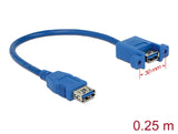 Delock USB 5 Gbps Kabel Typ-A Buchse zu USB 5 Gbps Typ-A Buchse zum Einbau 25 cm