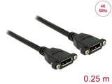 Delock Kabel DisplayPort 1.2 Buchse > DisplayPort Buchse zum Einbau 4K 60 Hz 0,25 m