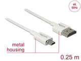 Delock Kabel High Speed HDMI mit Ethernet - HDMI-A Stecker > HDMI Micro-D Stecker 3D 4K 0,25 m Slim High Quality