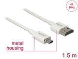 Delock Kabel High Speed HDMI mit Ethernet - HDMI-A Stecker > HDMI Micro-D Stecker 3D 4K 1,5 m Slim High Quality