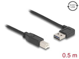Delock Kabel EASY-USB 2.0 Typ-A Stecker gewinkelt links / rechts > USB 2.0 Typ-B Stecker 0,5 m