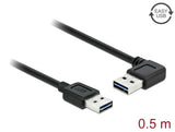 Delock Kabel EASY-USB 2.0 Typ-A Stecker > EASY-USB 2.0 Typ-A Stecker gewinkelt links / rechts 0,5 m