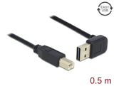 Delock Kabel EASY-USB 2.0 Typ-A Stecker gewinkelt oben / unten > USB 2.0 Typ-B Stecker 0,5 m