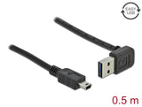 Delock Kabel EASY-USB 2.0 Typ-A Stecker gewinkelt oben / unten > USB 2.0 Typ Mini-B Stecker 0,5 m