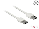 Delock Kabel EASY-USB 2.0 Typ-A Stecker > EASY-USB 2.0 Typ-A Stecker 0,5 m weiß