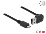 Delock Kabel EASY-USB 2.0 Typ-A Stecker gewinkelt oben / unten > USB 2.0 Typ Micro-B Stecker 0,5 m