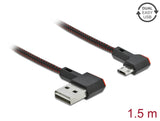 Delock EASY-USB 2.0 Kabel Typ-A Stecker zu EASY-USB Typ Micro-B Stecker gewinkelt links / rechts 1,5 m schwarz