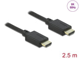Delock High Speed HDMI Kabel 48 Gbps 8K 60 Hz 2,5 m