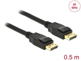 Delock Kabel DisplayPort 1.2 Stecker > DisplayPort Stecker 4K 60 Hz 0,5 m